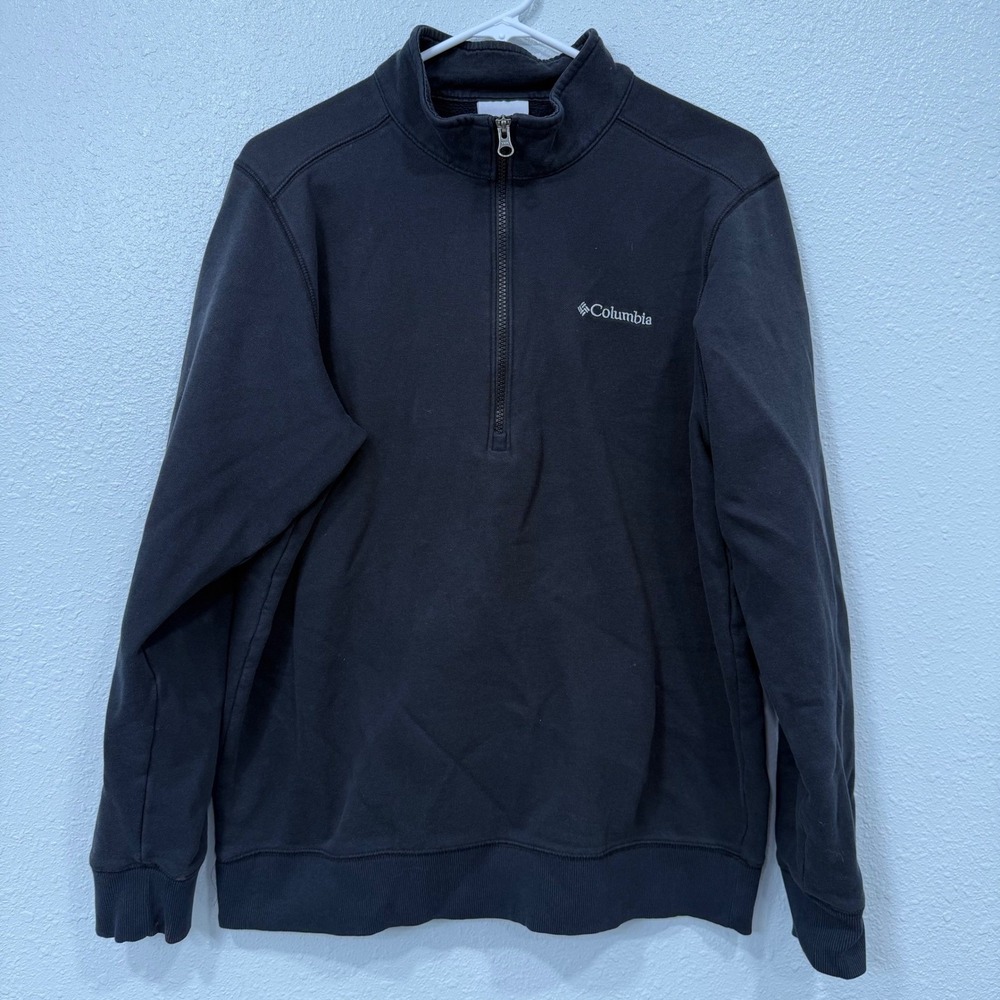 Columbia Mens Hart Mountain II Half Zip Sweatshirt Black Size M XM6174